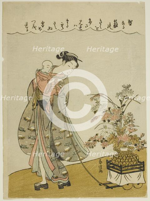 Pulling a Flower Cart, c. 1765/70. Creator: Suzuki Harunobu.