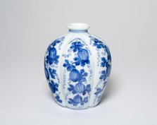 Lobed Jar with Melons, Qing dynasty (1644-1911), Yongzheng reign mark and period  (1723-1735). Creator: Unknown.