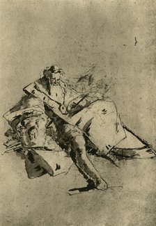 'Old Man seated', 18th century, (1928). Artist: Pupil of Tiepolo.