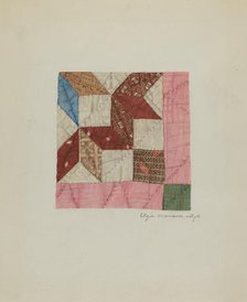 Cotton Bed Quilt, c. 1941. Creator: Elgin Moncure Styll.