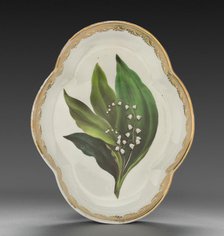 Quatrelobed Dish from Dessert Service: Lily of the Valley, c. 1800. Creator: Derby (Crown Derby Period) (British).