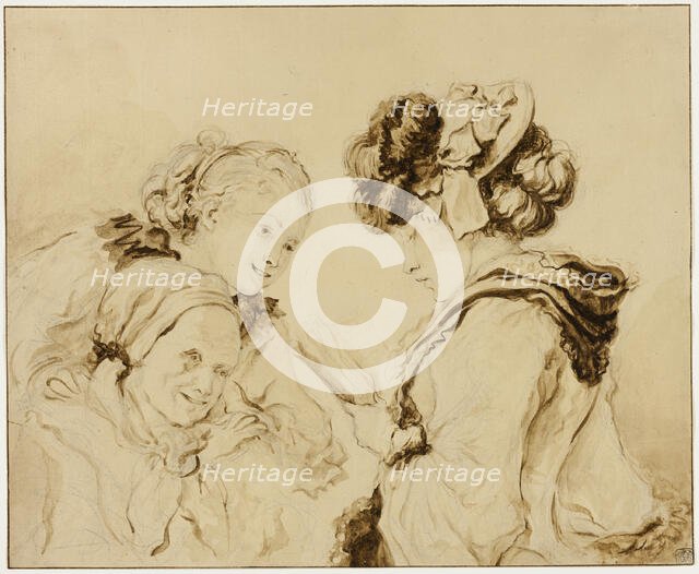 Margaruerite [sic] Gerard Reading to Her Mother and Rosalie Fragonard, c. 1785. Creator: Unknown.