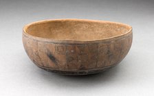 Bowl with Incised and Painted Textile-Like Motifs, 15th/16th century. Creator: Unknown.