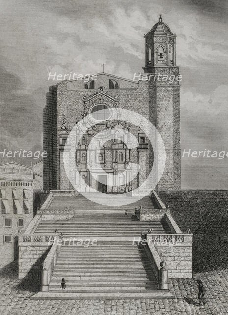 Cathedral of Santa Maria, Girona, Catalonia, Spain, 1853. Creator: Antonio Roca Sallent.