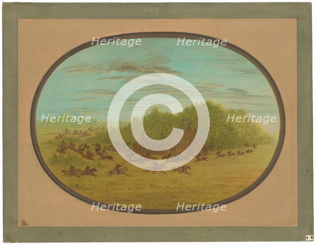 Sham Fight of the Camanchees, 1861/1869. Creator: George Catlin.