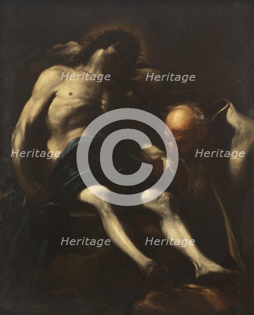 Christ buried by Joseph of Arimathea, 17th century. Creator: Giacinto Brandi.
