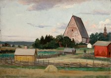 Lohja church, exercise, 1860-1900. Creator: Adolf von Becker.