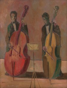 Bassists, 1945. Creator: Bedrich Hoffstädter.