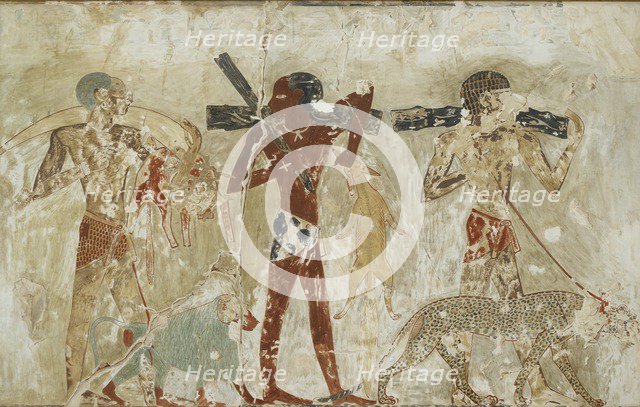 Copy of wall painting, private tomb 100 of Rekhmire, Thebes, 20th century. Artists: Anna (Nina) Macpherson Davies, Rekhmire.