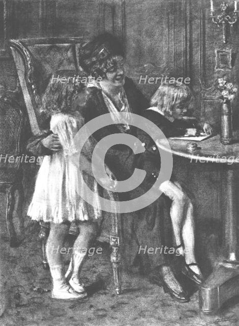 ''Les Souhaits de Bonne Annee; Le Foyer.', 1916. Creator: Lucien Jonas.