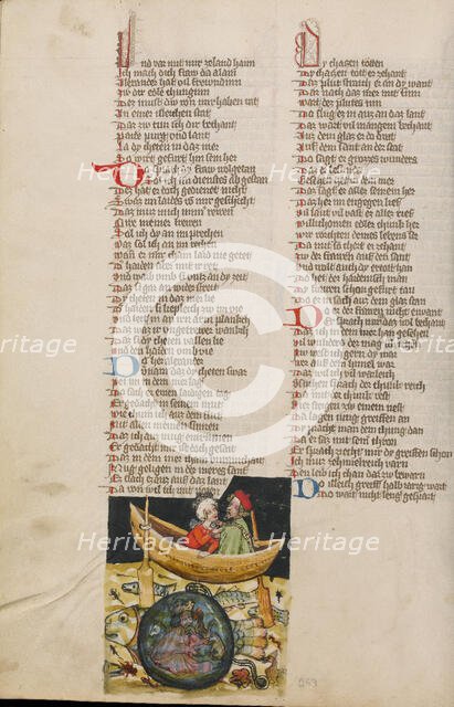 Alexander the Great under Water; Weltchronik, about 1400-1410. Creator: Unknown.