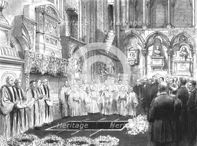 ''The Late Robert Browning-The funeral ceremony in Westminster Abbey', 1890. Creator: Unknown.
