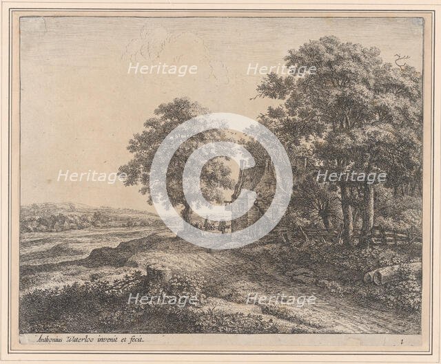 A Large Linden Tree Before an Inn, 17th century. Creator: Anthonie Waterloo.