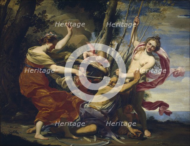 Father Time Overcome by Love, Hope and Beauty, 1627. Artist: Vouet, Simon (1590-1649)