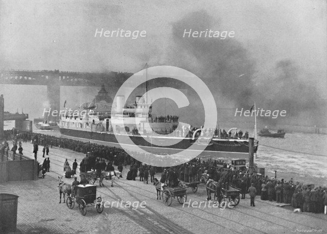 'HMS Victoria at Newcastle-On-Tyne', c1896. Artist: M Auty.