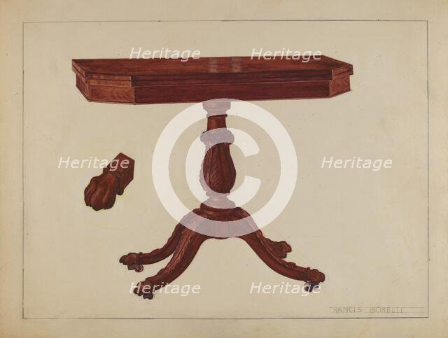 Card Table, 1935/1942. Creator: Francis Borelli.