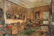 The study of Clemens Wenzel Lothar Prince Metternich in the house on Ballhausplatz in Vienna, 1879. Creator: Alt; Rudolf von (1812-1905).