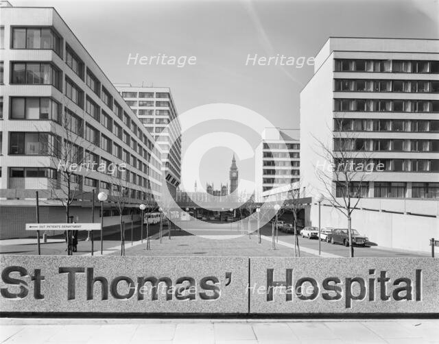 St Thomas' Hospital, Lambeth Palace Road, Lambeth, London, 28/02/1977. Creator: John Laing plc.