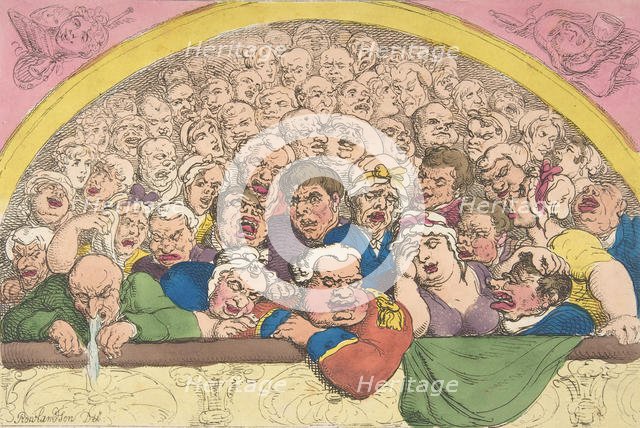 Pidgeon Hole. A Convent Garden Contrivance to Coop up the Gods, February 20, ..., February 20, 1811. Creator: Thomas Rowlandson.