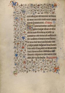 Decorated Text Page; Book of Hours, about 1420. Creator: Unknown.