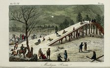 A roller coaster. Illustration from Il costume antico e moderno o storia del governo… by Giulio Ferrario, 1831. Artist: Giarrè, Luigi (1772-1844)