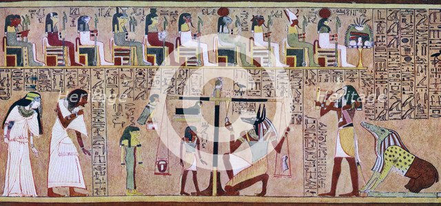 Scene from the Book of the Dead of Any, Egyptian, c1275 BC, (c1900-1920). Artist: Unknown