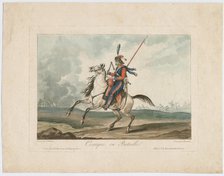Cossack at the battle, 1815. Artist: Vernet, Carle (1758-1836)