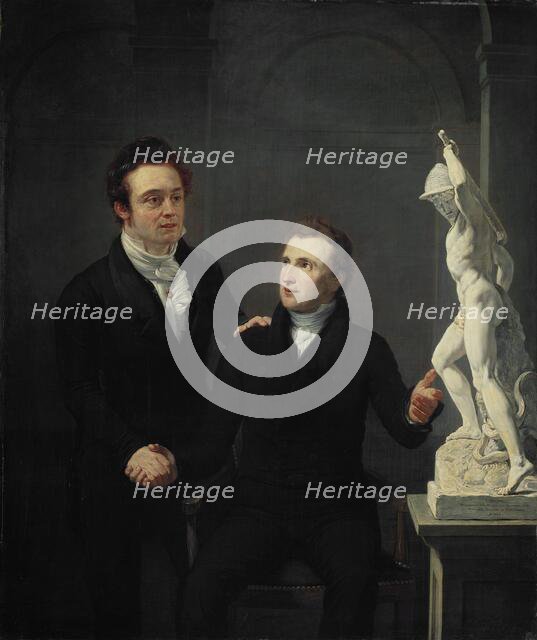 Louis Royer, Sculptor, and Albertus Bernardus Roothaan, Stockbroker, Friend of the Arts..., 1825. Creator: Jan Willem Pieneman.