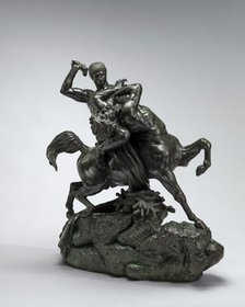 Theseus Fighting the Centaur Bienor, model 1849, cast 1873. Creator: Antoine-Louis Barye.
