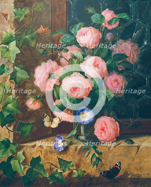 Flower still life, 1839. Creator: Josef Lauer.