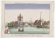 View of Zuidhavenpoort and Noordhavenpoort in Zierikzee, 1742-1801. Creator: Johann Balthasar Probst.