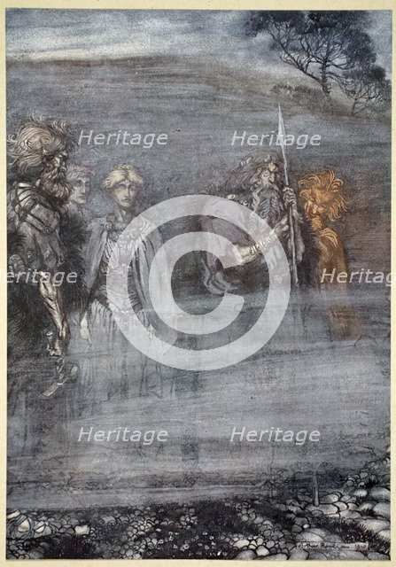 'The Gods grow wan and aged at the loss of Freia', 1910.  Artist: Arthur Rackham