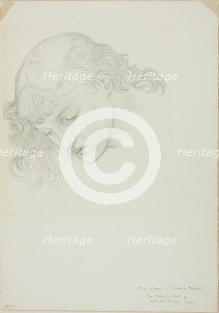 Head, Study for Mirror of Venus, c. 1873-77. Creator: Sir Edward Coley Burne-Jones.