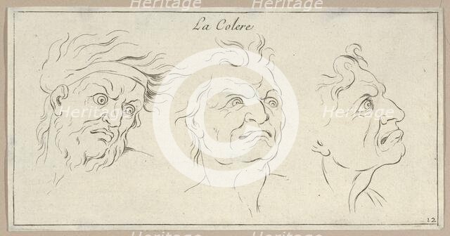 Le Colère (from Caractères des passions, gravés sur les desseins de l'illustre Monsie..., 1695-1720. Creator: Sébastien Le Clerc the Younger.