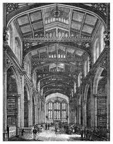 Interior of the Library, Guildhall, City of London, 1886. Artist: Unknown