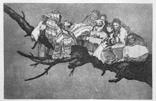 The Proverbs or The Follies, series of etchings by Francisco de Goya, plate 3: 'Extraña locura' (…