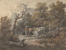 Woodland Scene with a Peasant, a Horse, and a Cart, ca. 1760. Creator: Thomas Gainsborough.