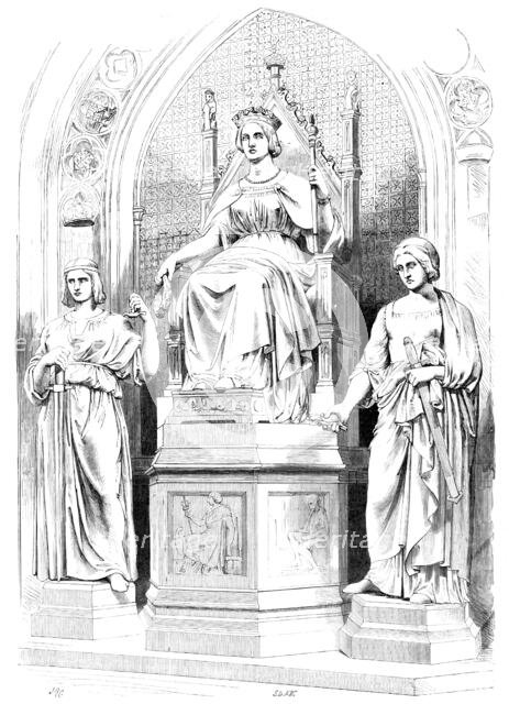 Marble Group in the Prince's Chamber, House of Lords - Her Majesty Queen Victoria..., 1857. Creators: Unknown, J. & A.W..