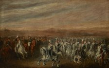 Dwernicki at the Head of the 2nd Uhlan Regiment, before 1840, between 1840-1850. Creator: Piotr Michalowski.