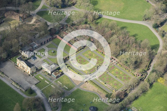 The remains of Falinge Hall and its gardens now a public park, Falinge Park, Rochdale, 2019. Creator: Historic England.