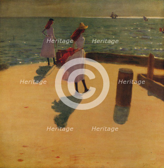 'On Walberswick Pier', c1887, (c1915). Artist: Philip Wilson Steer.