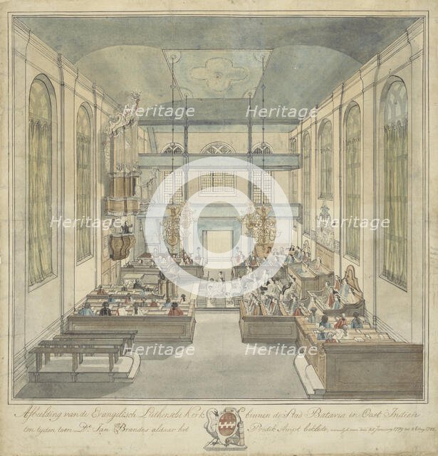 Evangelical Lutheran Church within the city of Batavia in the East Indies, c.1785. Creator: Jan Brandes.
