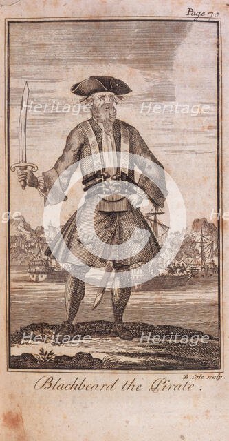 'Blackbeard the Pirate'. 1724. Creator: B Cole.