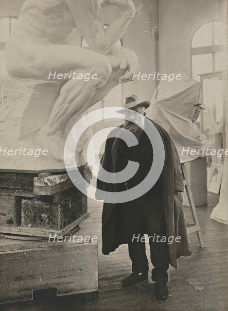 Auguste Rodin in his studio. Creator: Anonymous.