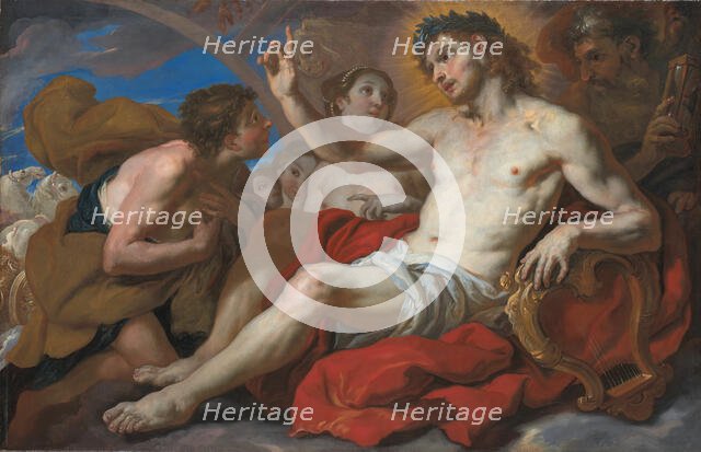 Apollo Granting Phaeton Permission to Drive the Chariot of the Sun, 1690/95. Creator: Johann Michael Rottmayr.