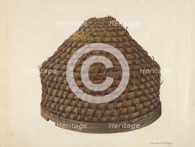 Straw Bee Hive, c. 1940. Creator: Frank Gray.