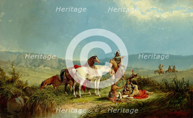 Indians Playing Cards, 1866. Creator: John Mix Stanley.