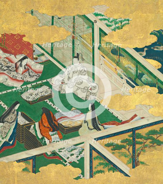 "A Lovely Garland" (Tamakazura), 17th century. Creator: Circle of Tosa Mitsuyoshi (Japanese, 1539-1613).