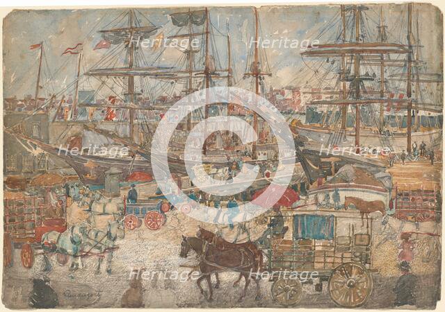 Docks, East Boston, 1900/1904. Creator: Maurice Brazil Prendergast.