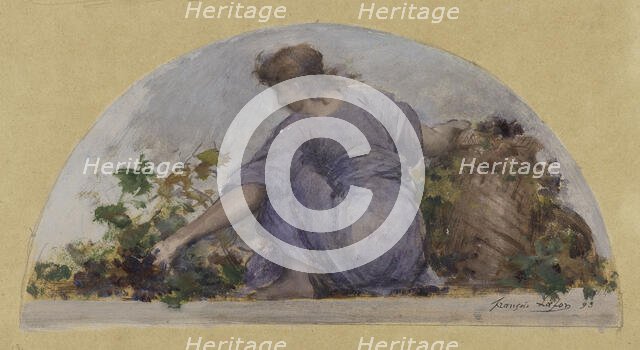 Sketch for the dining room of the Hotel de Ville, Harvest, c1893. Creator: Francois Lafon.